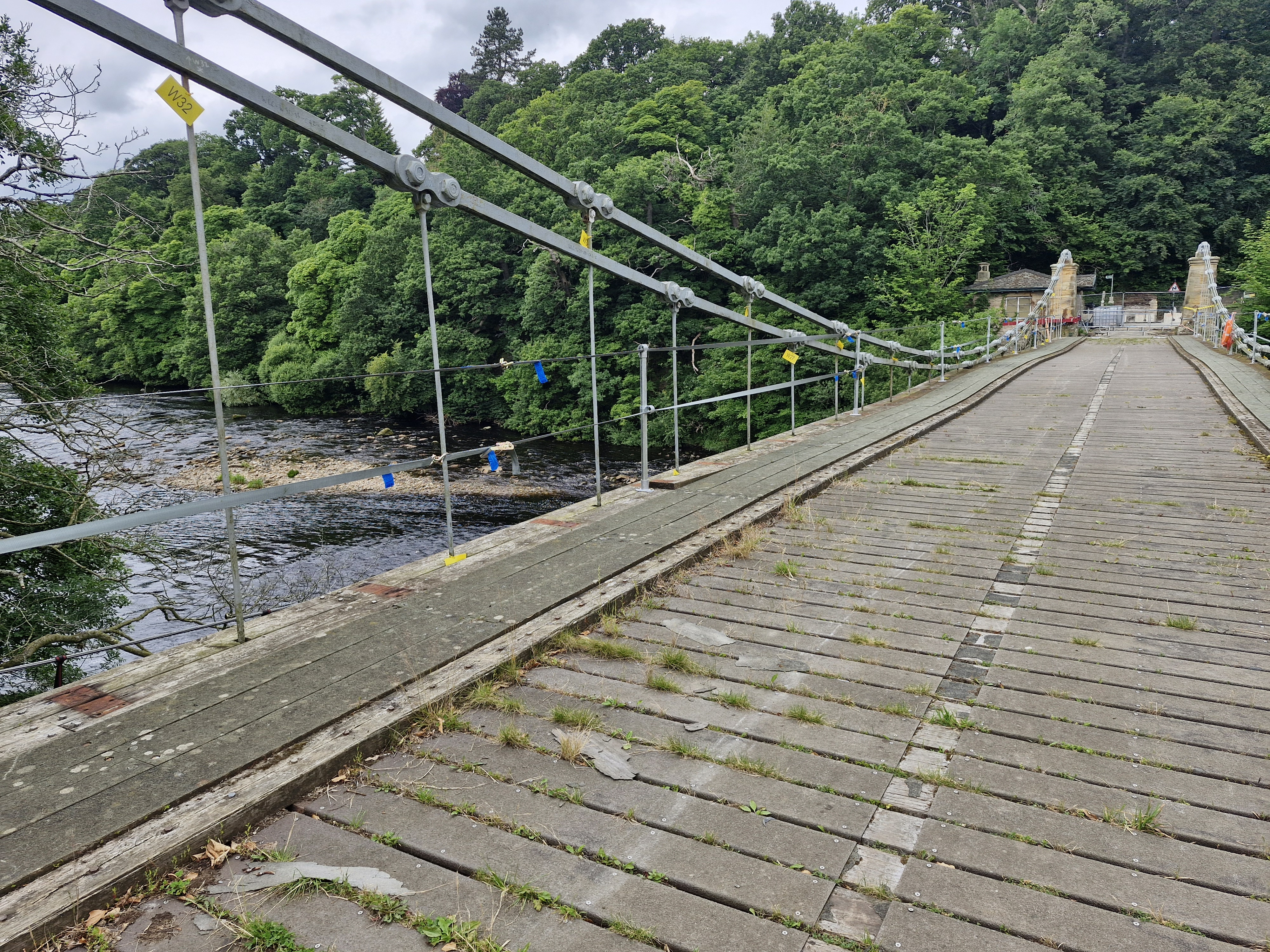 Handrail removed from Whorlton Bridge